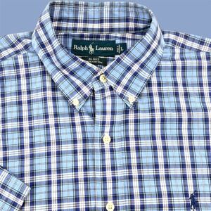 Ralph Lauren Blake Men's Short Sleeve Plaid Button Down Shirt L